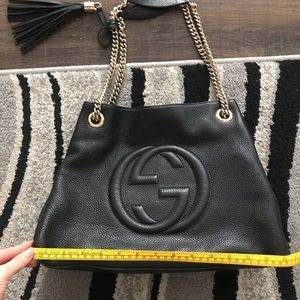 Gucci Soho Shoulder Bag Chain Strap Medium Black